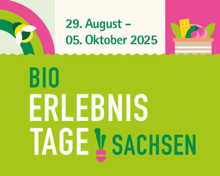 buntes Logo der Bio-Erlebnistage 2025 mit Datum
