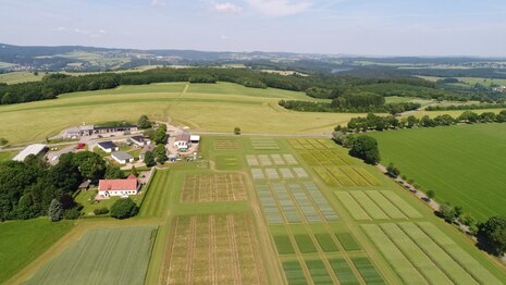 Luftbildaufnahme der Versuchsflächen am Standort Prüffeld Forchheim