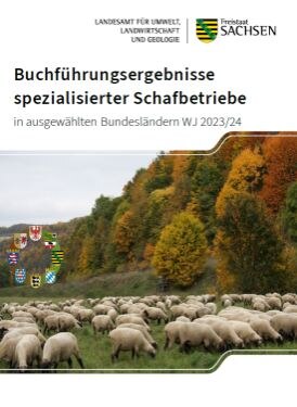 Weidende Schafherde im Herbst