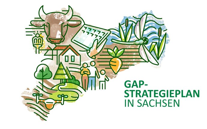 Logo des GAP-Strategieplanes in Sachsen