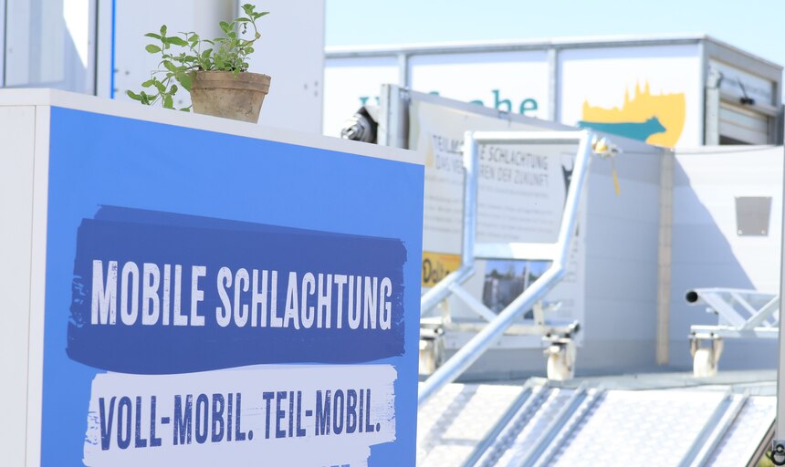 Schild mobile Schlachtung Ökofeldtage 2025