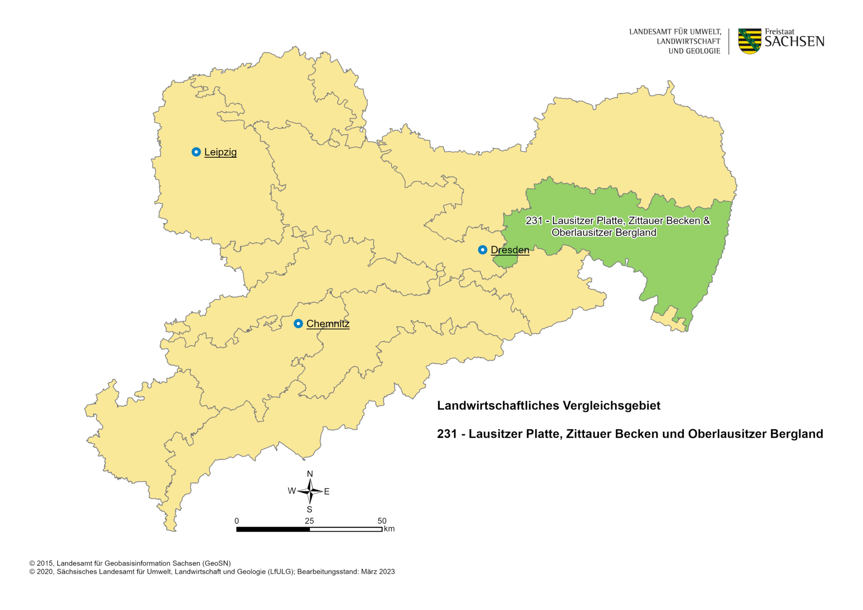 Vergleichsgebiet 231 - Lausitzer Platte, Zittauer Becken und Oberlausitzer Bergland