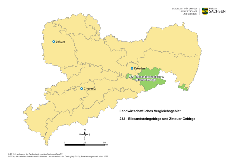 Vergleichsgebiet 232 Elbsandstein und Zittauer Gebirge